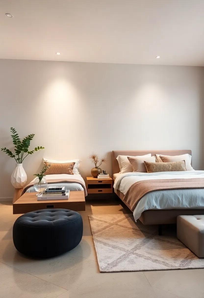 Neutral Sanctuary: Surround⁤ yourself‌ with calm in⁢ a neutral-toned bedroom,where minimalist floating nightstands in soft hues complement a tranquil ambiance filled with plush textiles and gentle lighting