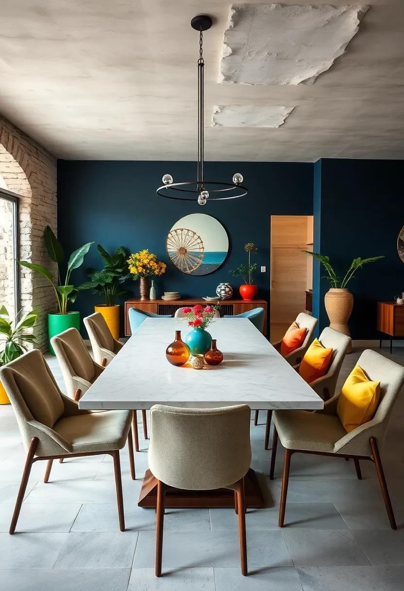 Embrace ‍a Bold Color Palette: ‍Start with deep⁣ blues, rich greens, ⁣or vibrant yellows to set a ⁤lively mood for your dining room