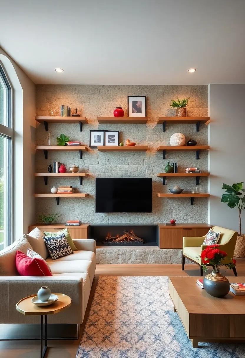 Floating⁤ Shelves⁢ with​ a‍ Twist: Incorporate unique brackets⁣ that​ add an artistic flair while maintaining ⁤a clean, modern look