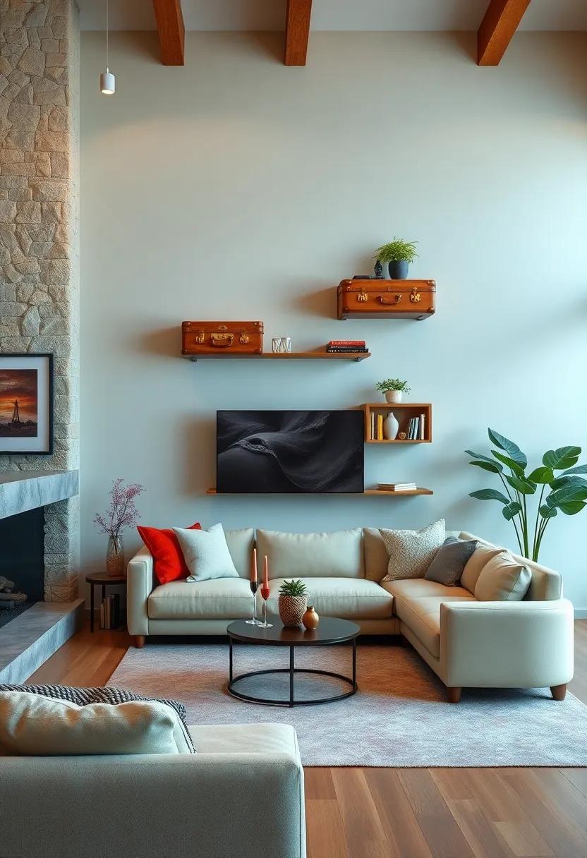 vintage suitcase Shelves: ​Transform old suitcases into‍ quirky shelves that ‍evoke nostalgia while adding personality to ⁤your living room
