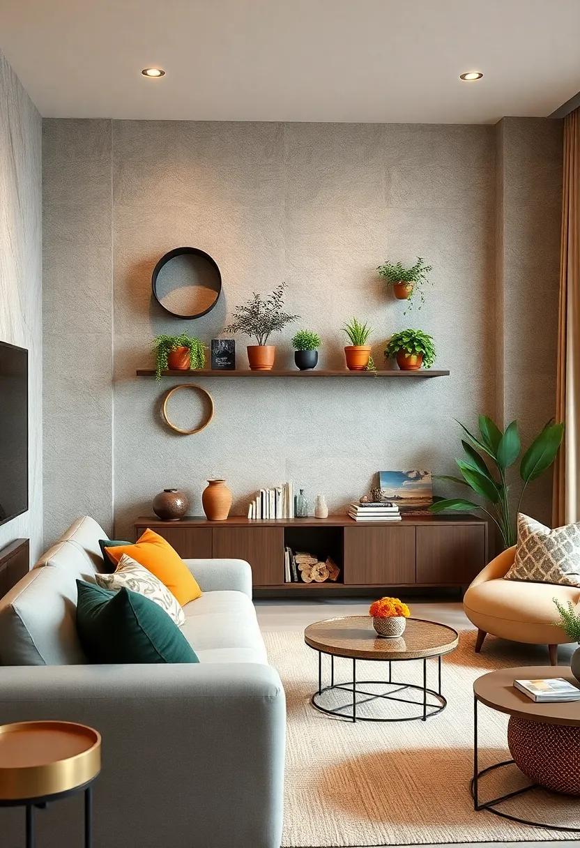Botanical Wall Shelf: Integrate a shelf designed ⁤specifically for⁢ plants,featuring circular⁣ cutouts that ⁤let greenery take ​center ‌stage