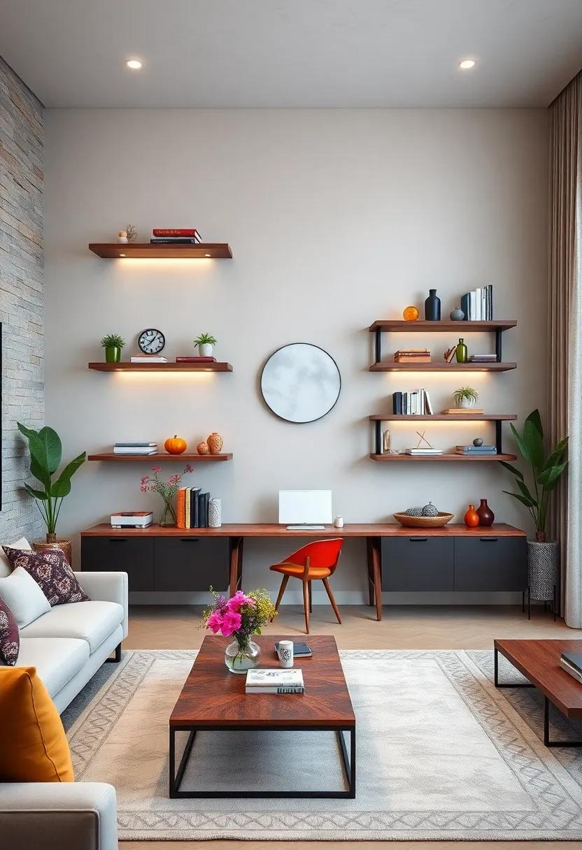 Wall-Mounted Desk Combo: Craft a dual-purpose‍ solution⁤ with ⁢wall-mounted shelves that incorporate a small desk⁣ for ​work or ​hobbies
