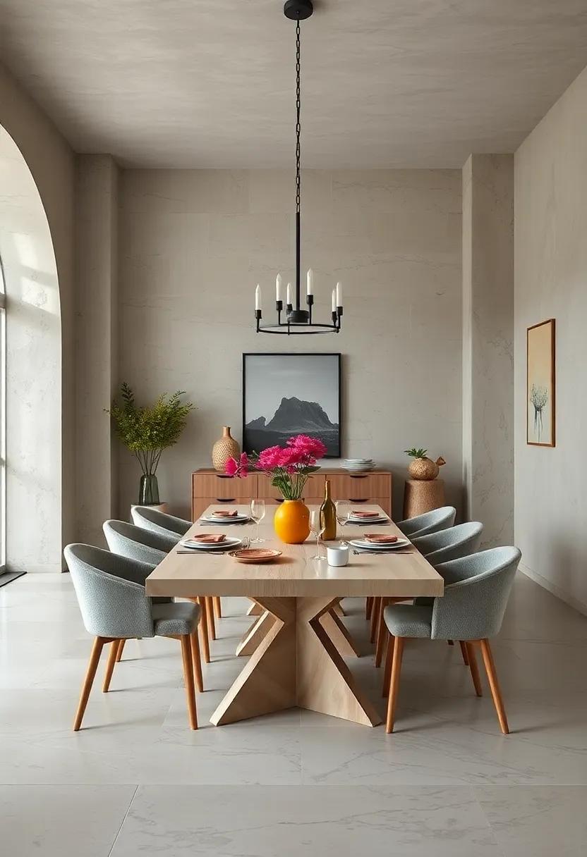 Scandinavian Simplicity: Emphasize functionality ‌and aesthetics with Scandinavian design,featuring pale woods and minimalist forms that provide a serene dining atmosphere