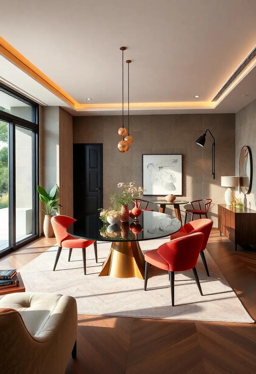 artistic Shapes: Break free from tradition‌ with uniquely shaped tables, such as ‌oval or asymmetrical designs, to spice up your dining area