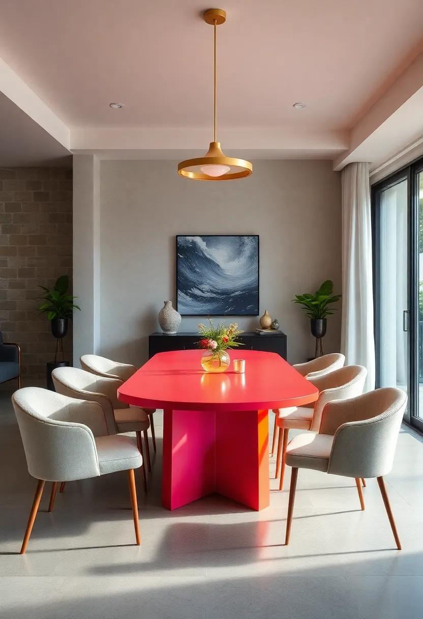 Bold Color Pop: Take a risk with ‌a brightly‌ painted table to serve as a cheerful centerpiece that energizes​ your dining room