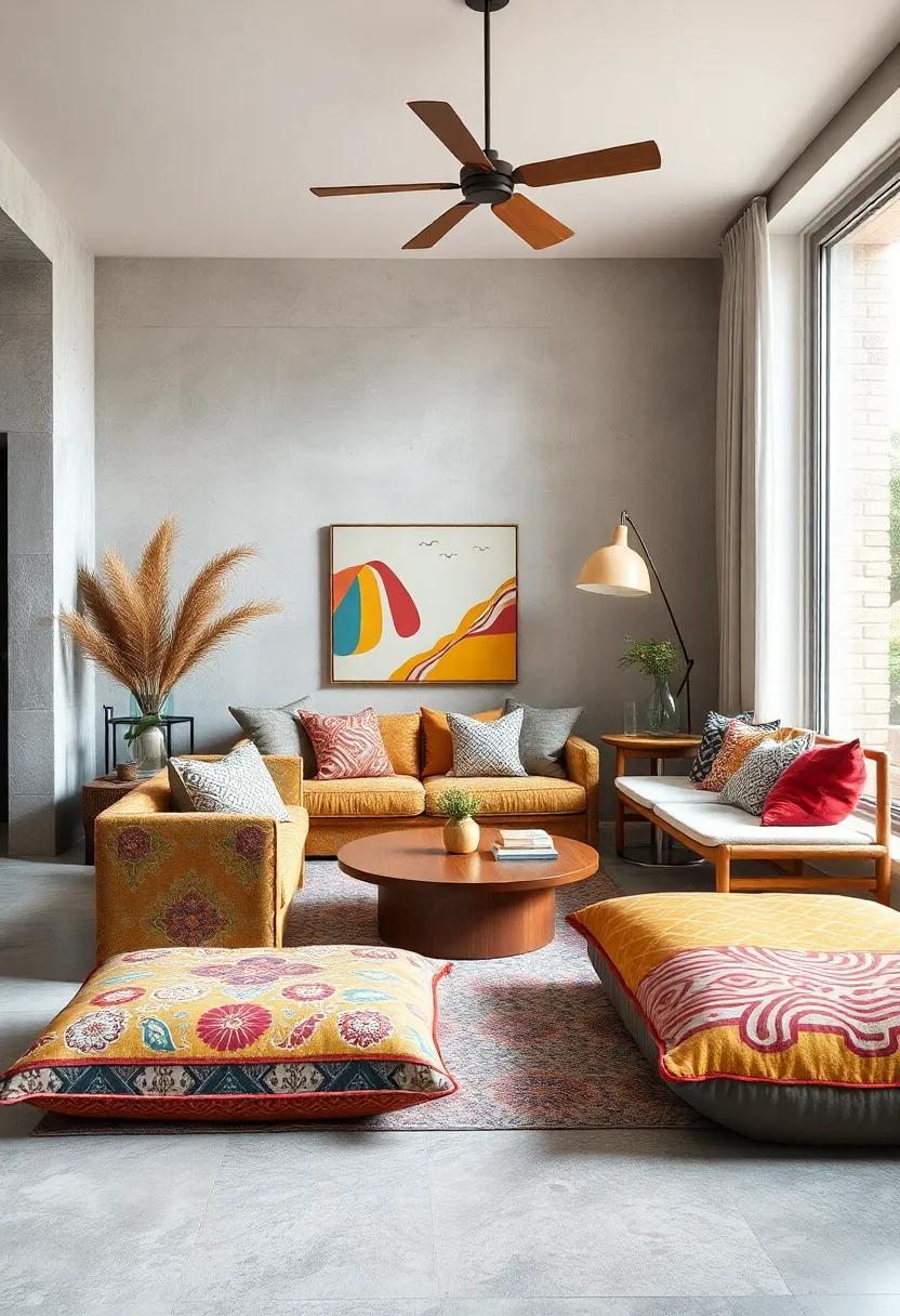 Floor Cushions: Create a lounge area with oversized‌ floor cushions in an array of playful patterns