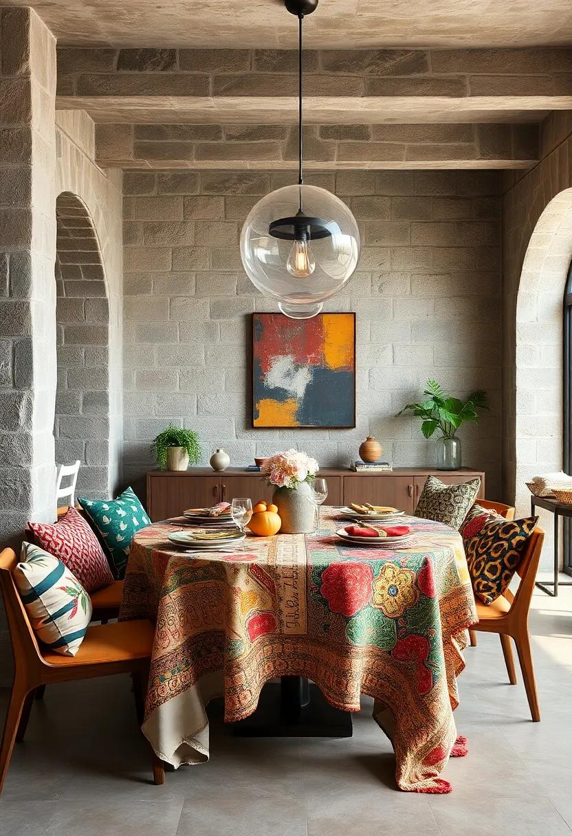 Artistic ​Tablecloths: Use an eclectic⁤ mix‌ of tablecloths for a vibrant, layered dining experience that invites conversation