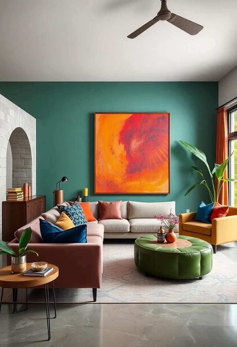 accent Walls with⁣ art: Use large art pieces in bold color schemes as accent walls,merging functionality ⁢with⁣ striking‌ decor
