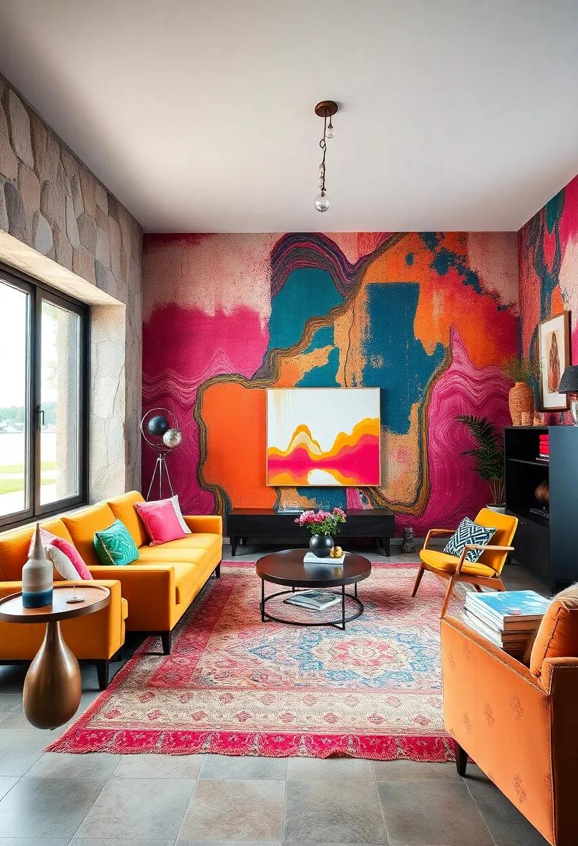Artful Walls: Transform a feature wall‍ with vibrant wallpaper or a bold paint color that serves as‍ the room's focal point