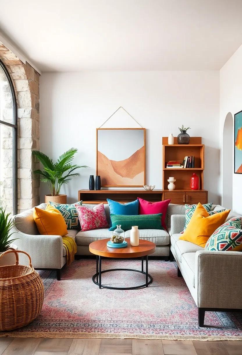 Colorful Throw ⁤Pillows: Play with‍ size, shape, and fabric for pillows‍ that add depth, ⁤comfort, and visual ⁢intrigue