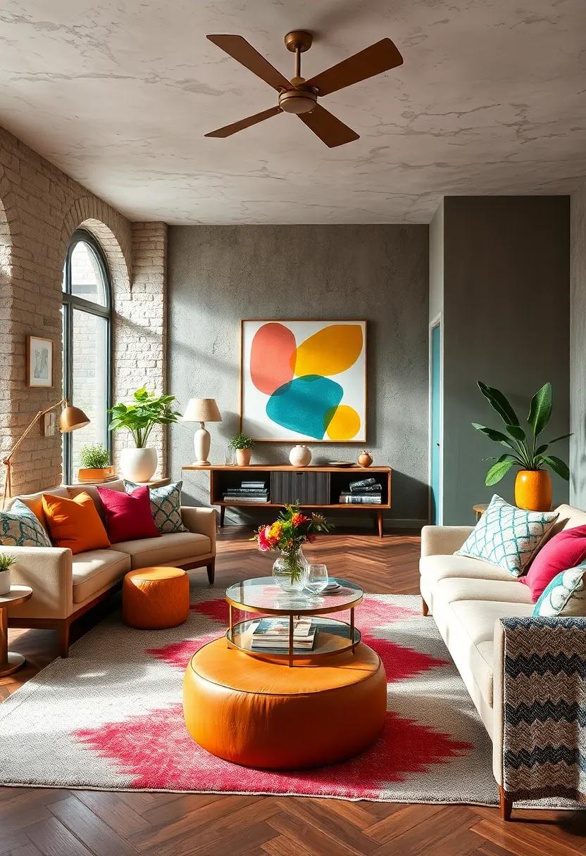 Geometric Fun: ⁣Incorporate geometric patterns and shapes in vibrant colors to add⁤ a sense ⁢of fun⁢ and movement‍ to a contemporary‌ space