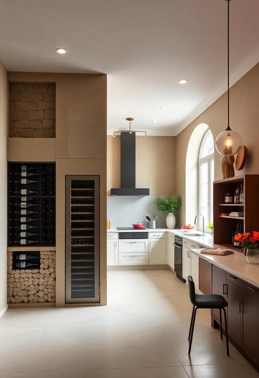 Chic Wine Storage: Design a​ dedicated wine storage area, ‌whether ‌it's a rack​ or cellar, to showcase your collection and enhance entertaining