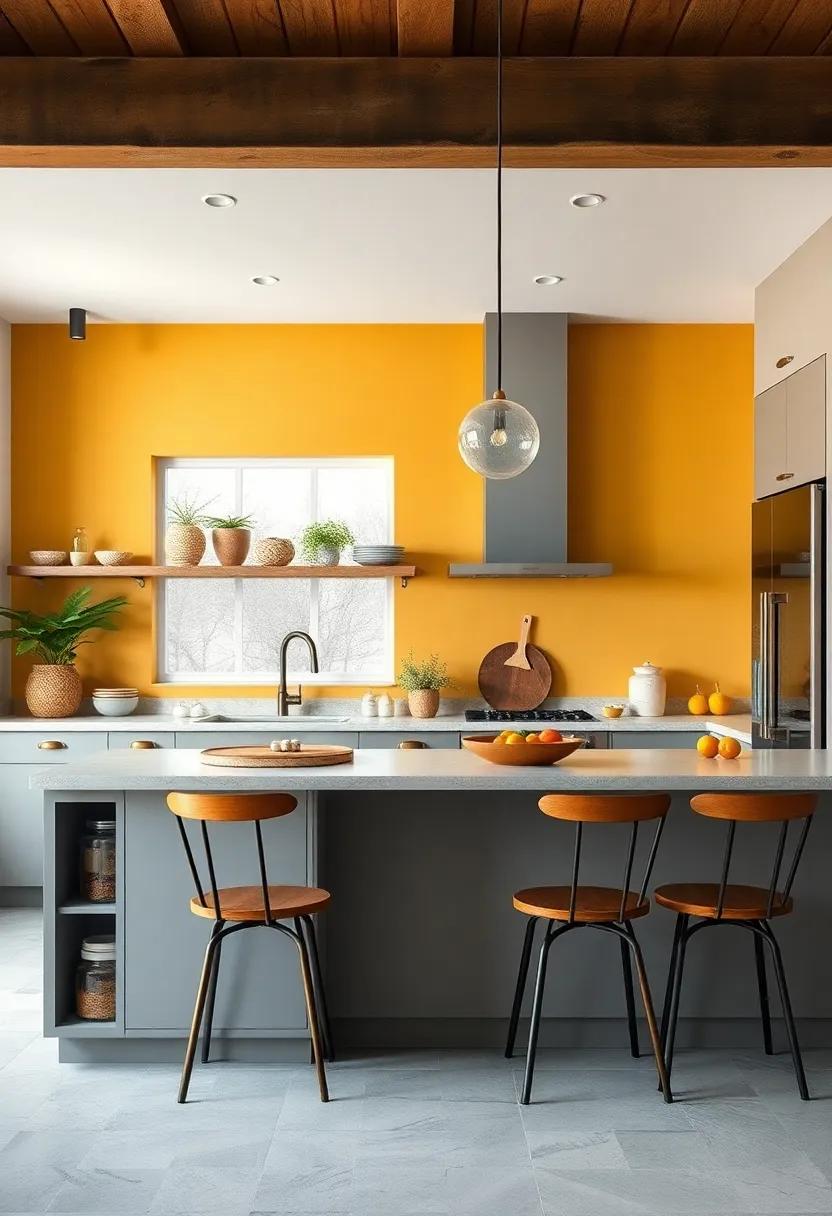 Infuse‌ golden ochre into your kitchen with wall decals ⁤or painted cabinets,harmonizing with ⁣light gray countertops for a trendy culinary‍ space