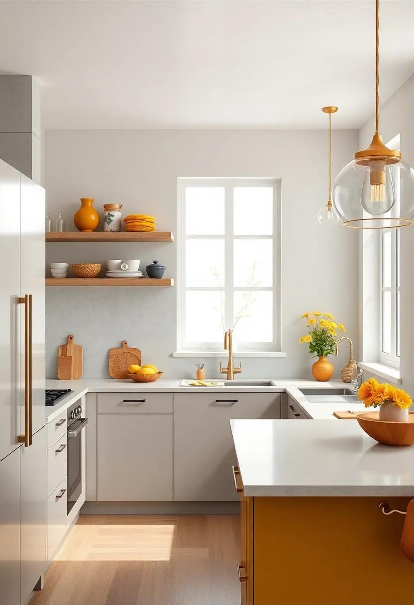 Style a console⁤ table in ⁢your ​hallway with ⁢golden ochre decorative boxes, complemented by light gray ⁤accents‌ for a tidy​ yet cheerful display