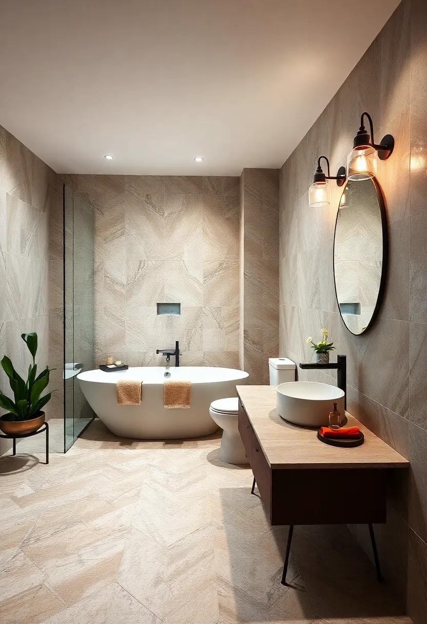 Artistic Tile Designs: Choose a statement tile design ⁢for the floor or backsplash that adds visual interest ‍and‍ serves as⁢ a conversation⁣ starter