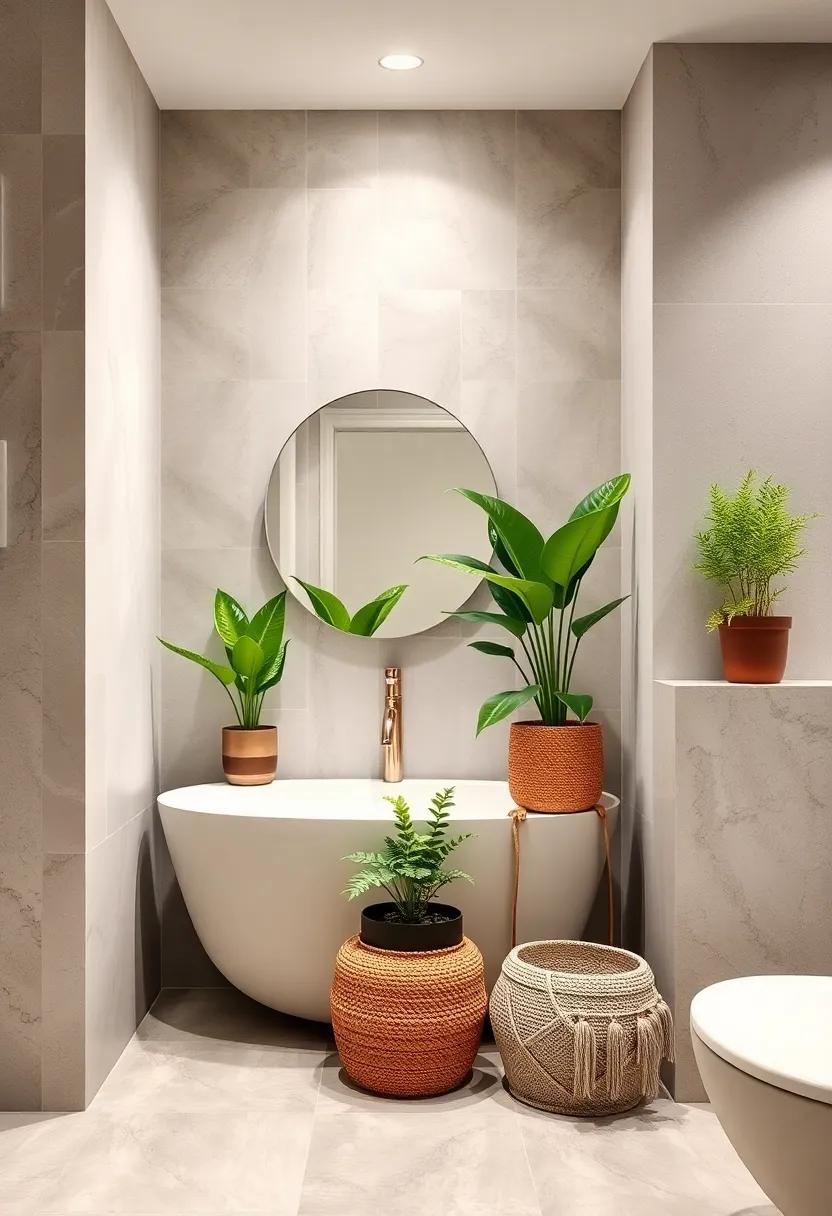 Potted ⁢Plants for Freshness: ‌Incorporate greenery with low-maintenance plants like succulents or ferns to​ infuse life and ‌vibrancy into⁤ the⁤ bathroom environment