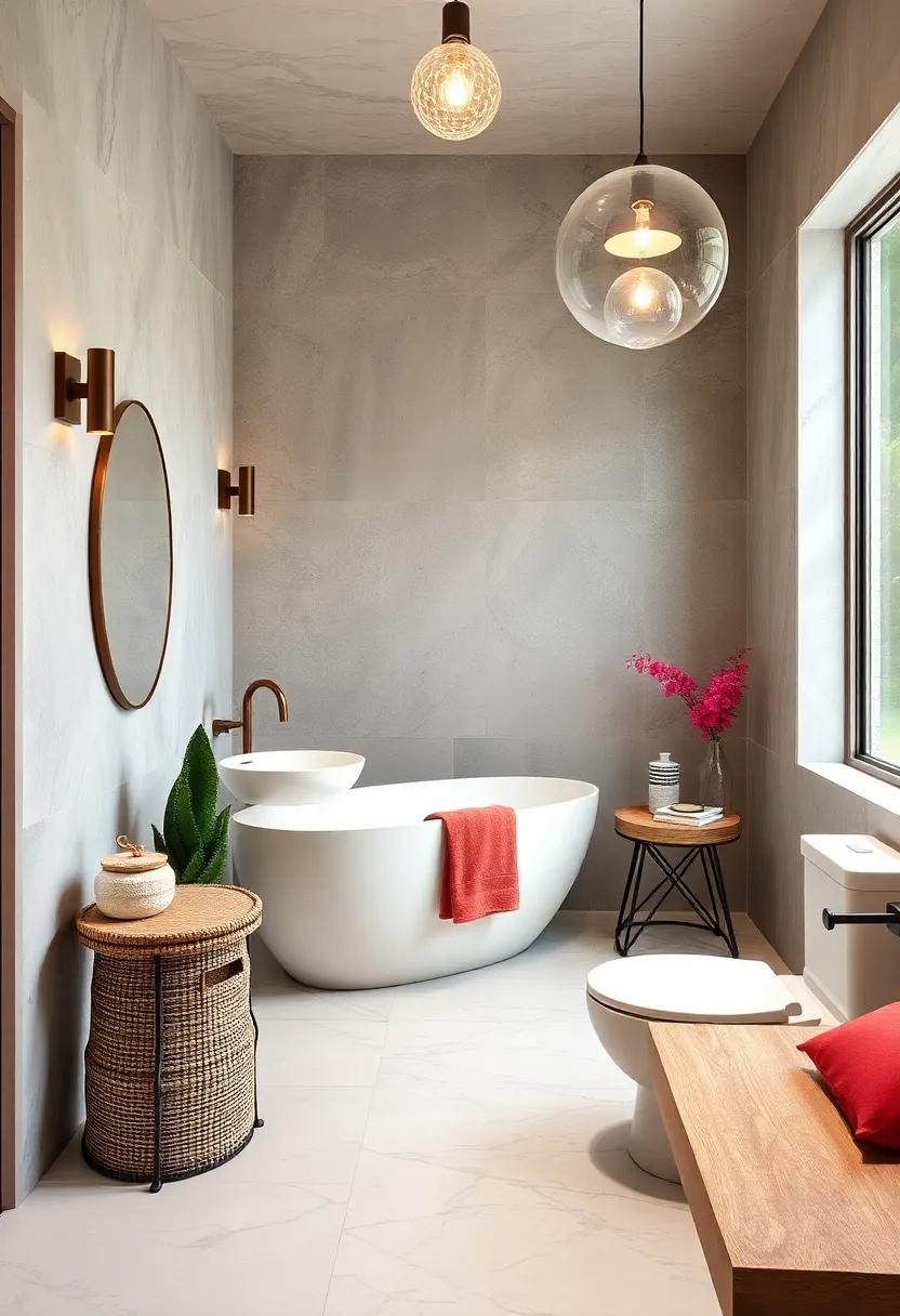 Unique Lighting Fixtures: Swap⁤ out‌ standard light bulbs for stylish sconces or statement pendant lights that enhance the bathroom's character while providing ample ⁣illumination