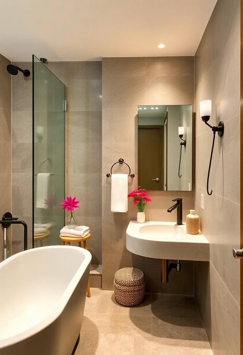 Decorative Hooks: Hang decorative hooks for ‍towels and robes that add style while avoiding the need for bulky towel⁢ bars