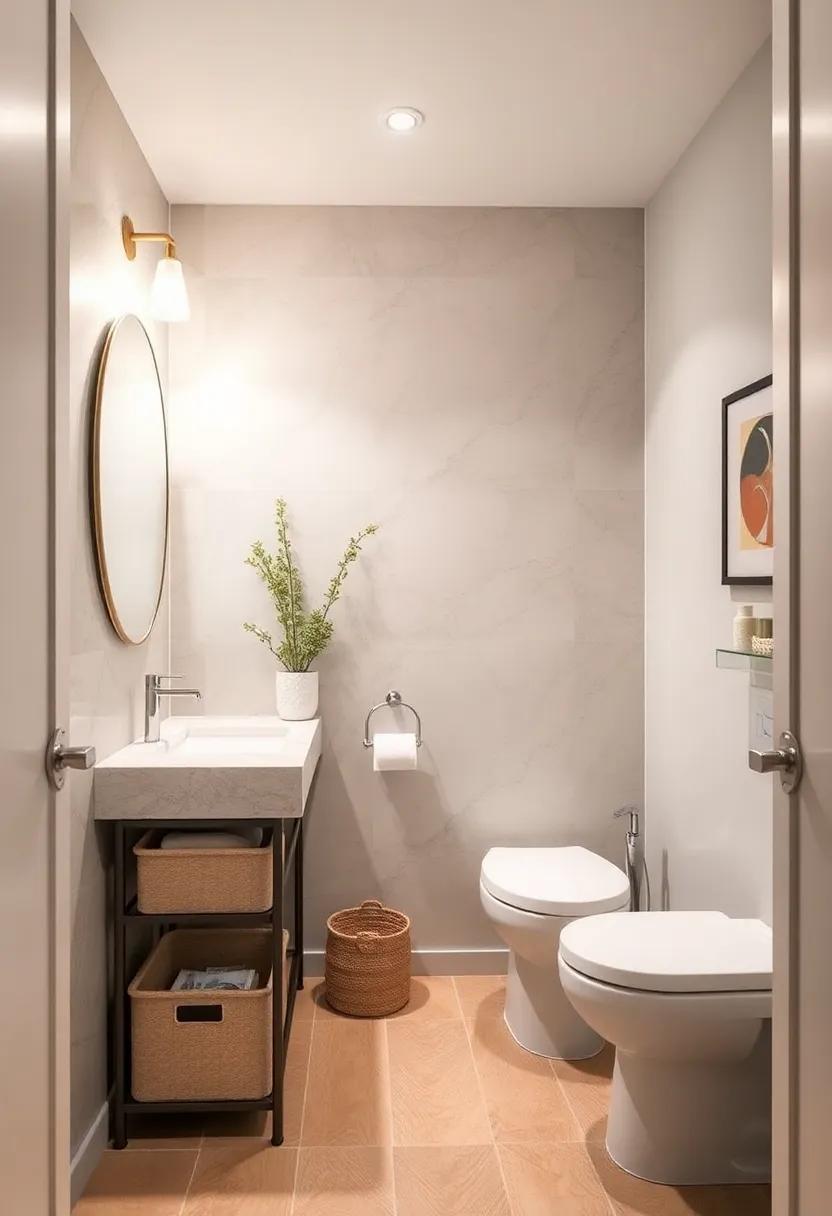 Stackable Storage Bins: Use stackable bins to organize bathroom supplies efficiently while maintaining an organized and​ orderly appearance
