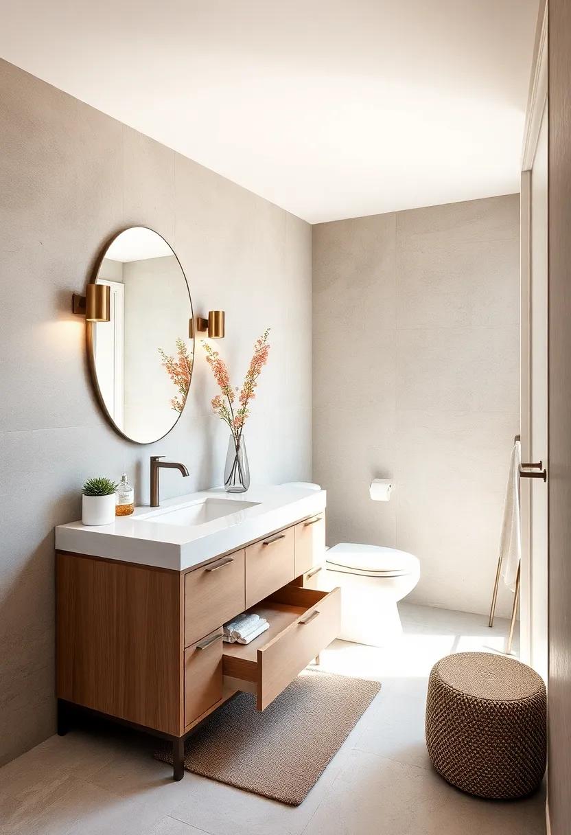 Vanity ‍with⁣ Drawers: Choose vanities with deep drawers to store cleaning‌ supplies and personal items out of sight but still within easy reach