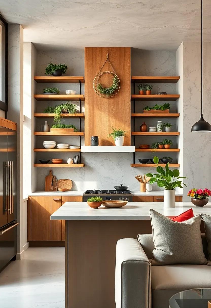 Botanical Beauty:⁢ Incorporate ⁢herbs⁤ and small plants on your shelves for ⁤a fresh, lively touch that ​also serves ‌culinary purposes