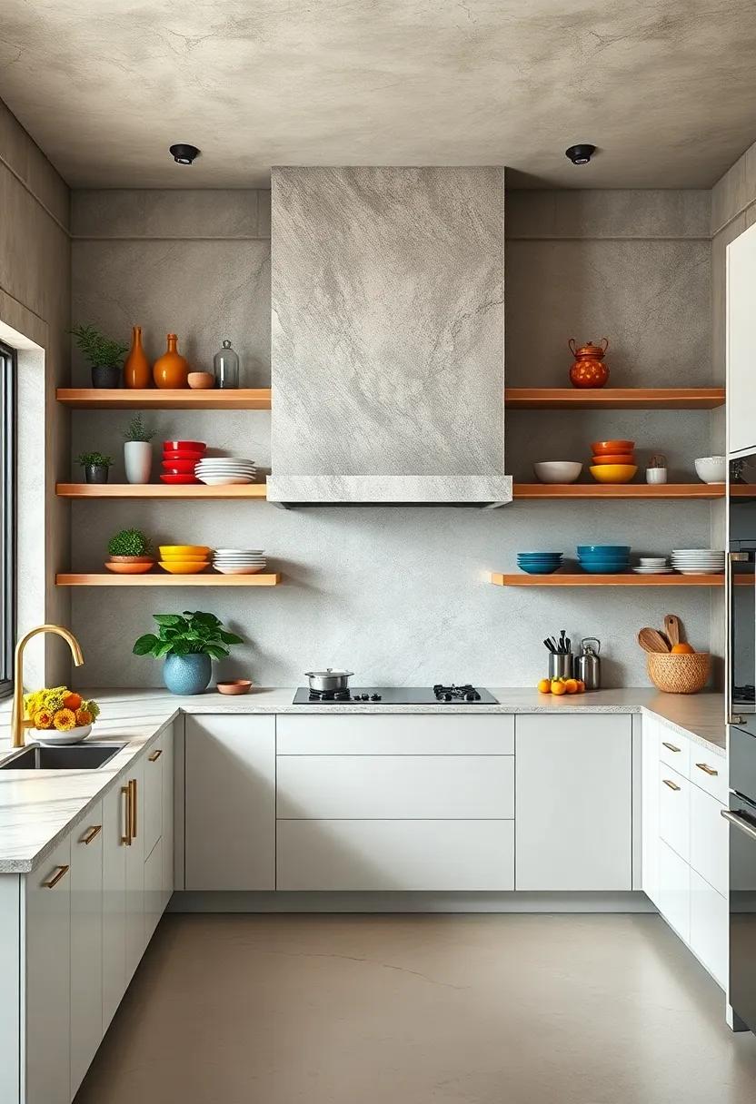 Color Pop: Add⁣ colored dishware⁢ or decorative⁤ containers ⁤to your shelves to inject personality and lively hues into​ your kitchen