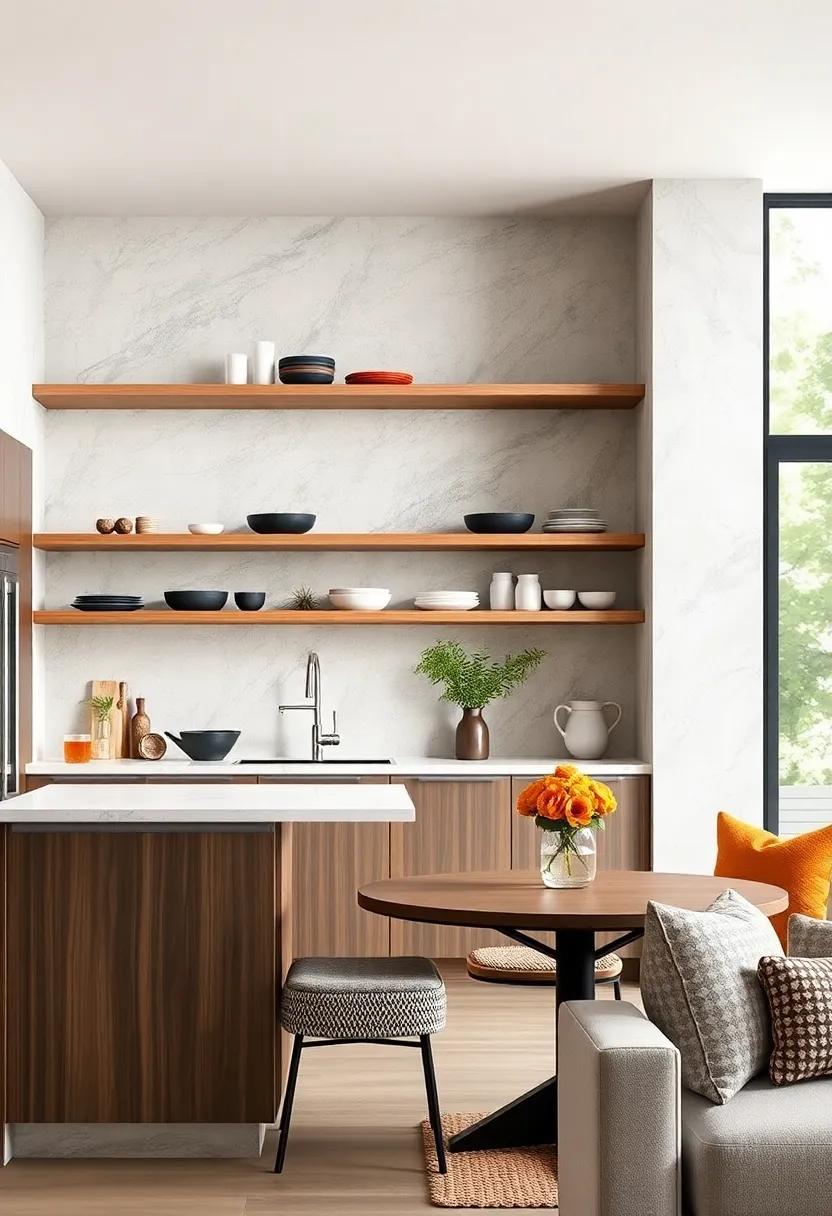 Embrace Minimalism: Opt⁢ for sleek, floating shelves that ⁤create ⁣an airy feel while displaying​ your‍ most cherished kitchenware