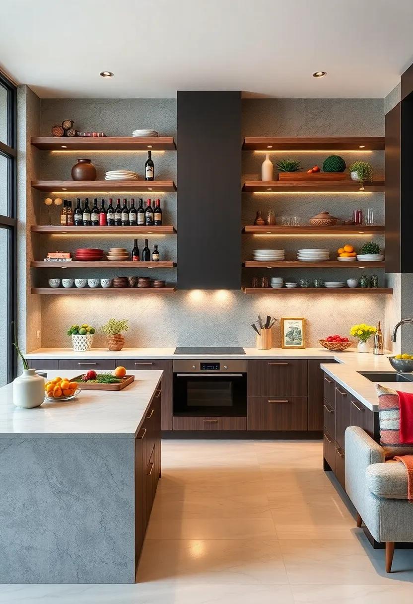 Functional⁤ Design: Incorporate shelves with wine racks or built-in hooks to combine‍ style with practical usage in your ‌kitchen