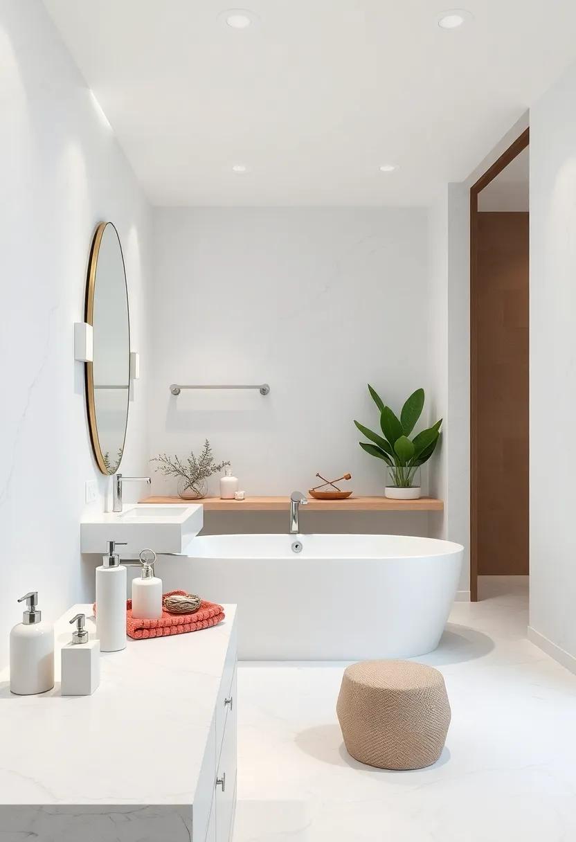 Chic White Accessories: Thoughtfully⁤ chosen soap⁣ dispensers, candles, and planters that complement the monochrome theme without overwhelming it