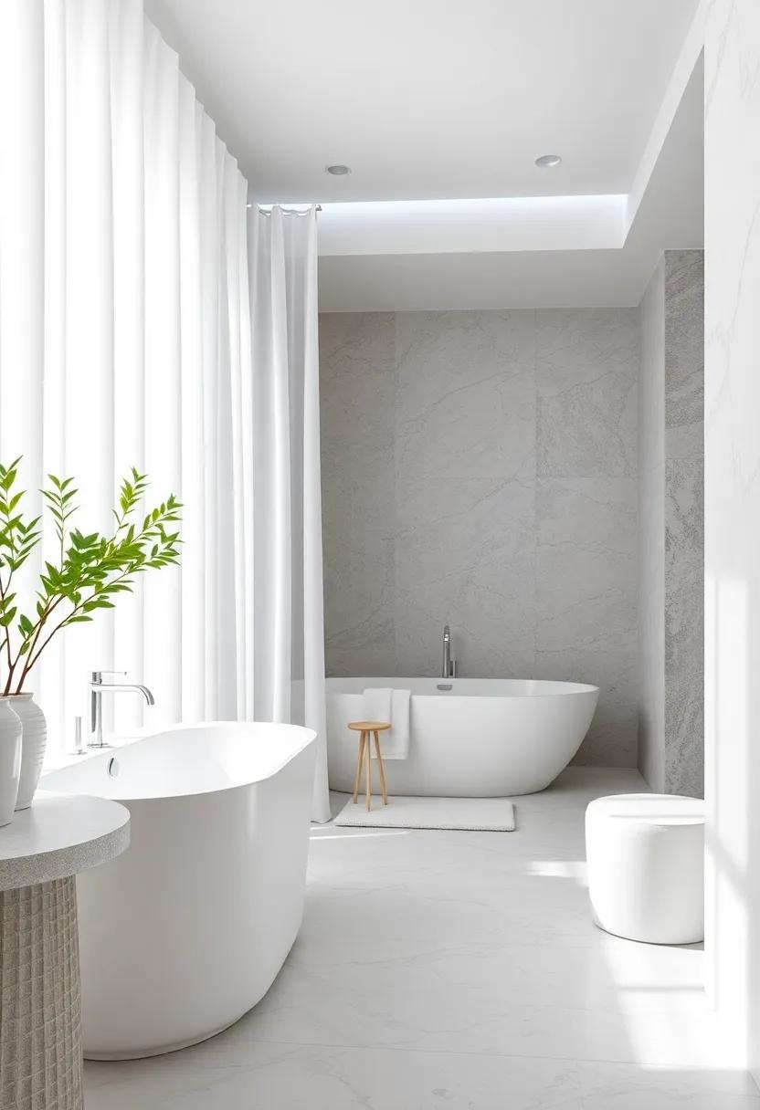 Crisp ‍White Silk Shower ‌Curtains:‍ Luxurious fabric adds a touch of ⁣elegance while flowing beautifully for an added sense of privacy and softness