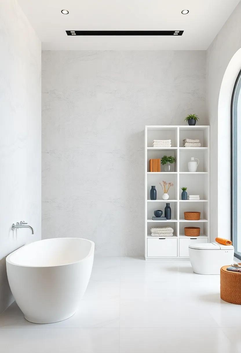 Freestanding White Shelving: Offers not only ‍practicality for storage but also a⁣ creative display space for⁣ curated decor items