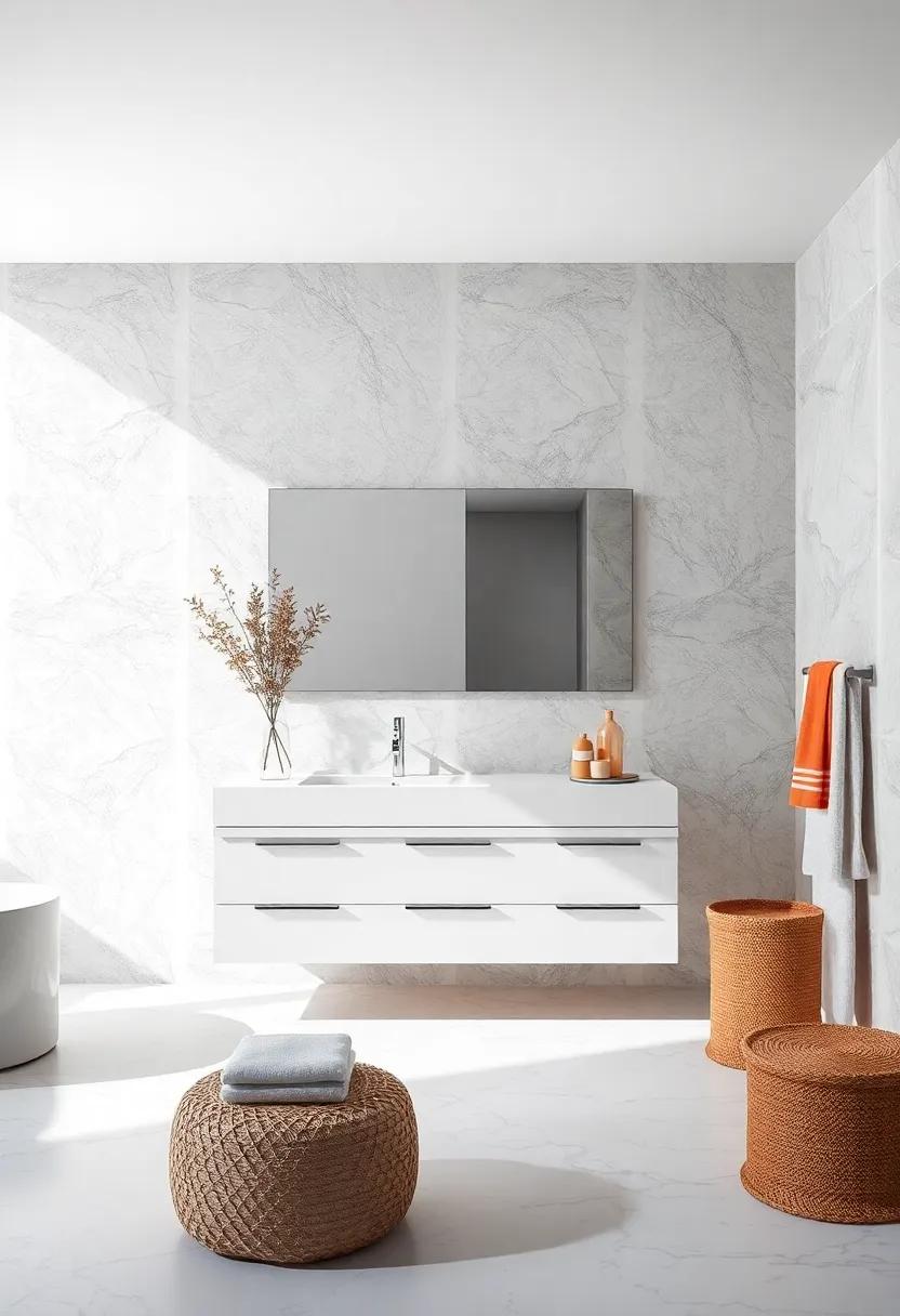 Sleek Wall-mounted Vanity: Maximizes⁤ floor space while providing ample storage ⁢and a sophisticated look with clean lines