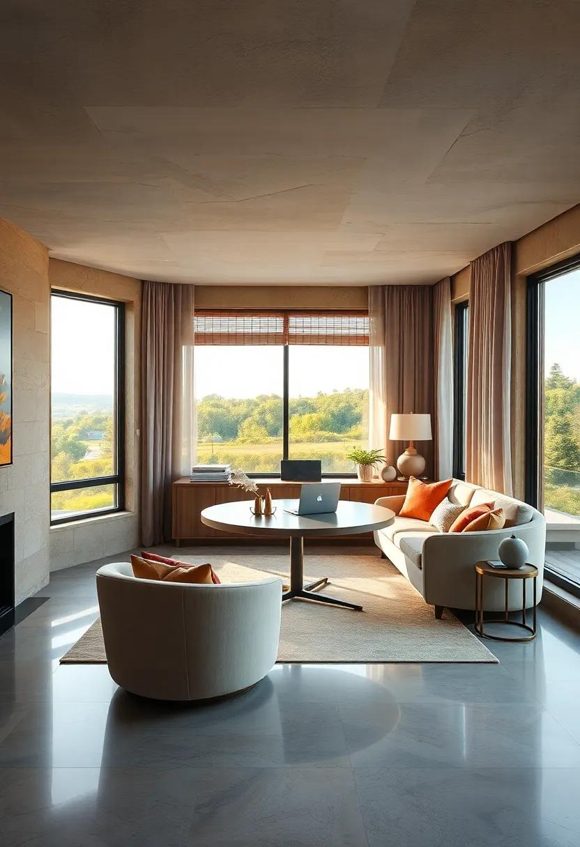 Inspirational‌ Views: Position⁢ a rounded desk near windows to create a seamless‍ connection with the ‌outdoors, fostering⁣ a⁤ refreshing ⁤work environment