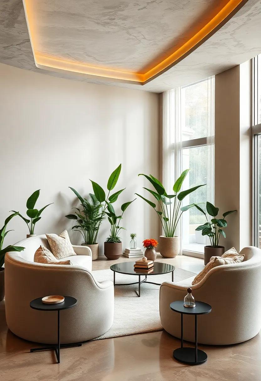 Plant Life:‍ Incorporate ⁤curved biophilic designs that‍ bring greenery⁢ into your office, merging nature with⁤ modern​ luxury