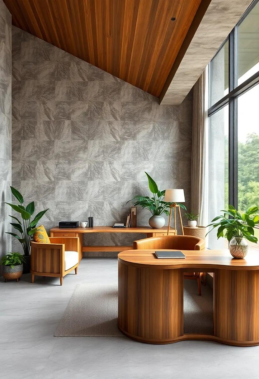 Natural Inspiration:⁤ Incorporate‌ wooden curved desks that bring nature indoors, harmonizing with the soothing ambiance of a luxury home office