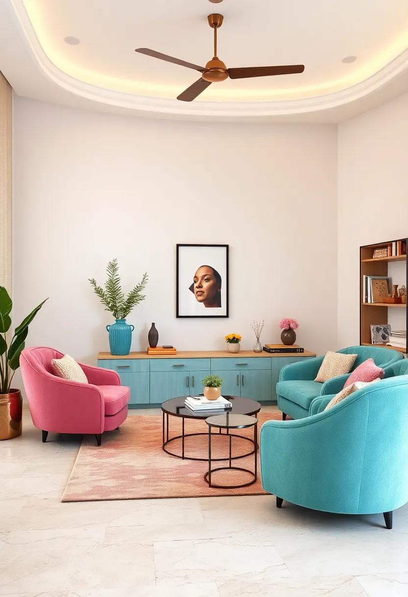 Chic Colors: Experiment with pastel-hued curved furniture that adds a playful elegance, perfect for inspiring creativity in your home office