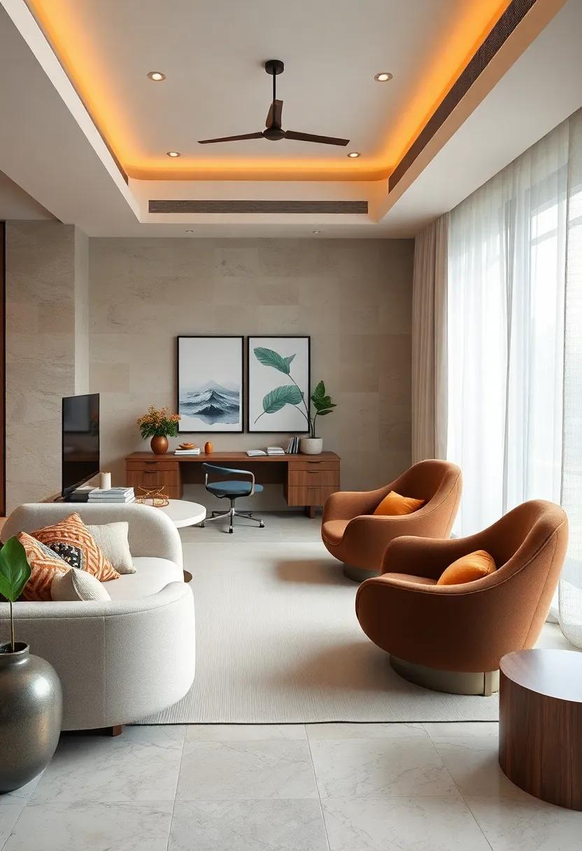 Zen Zones: Designate a corner with curved ⁤meditation chairs for moments of​ mindfulness, encouraging⁢ balance amidst your busy work schedule