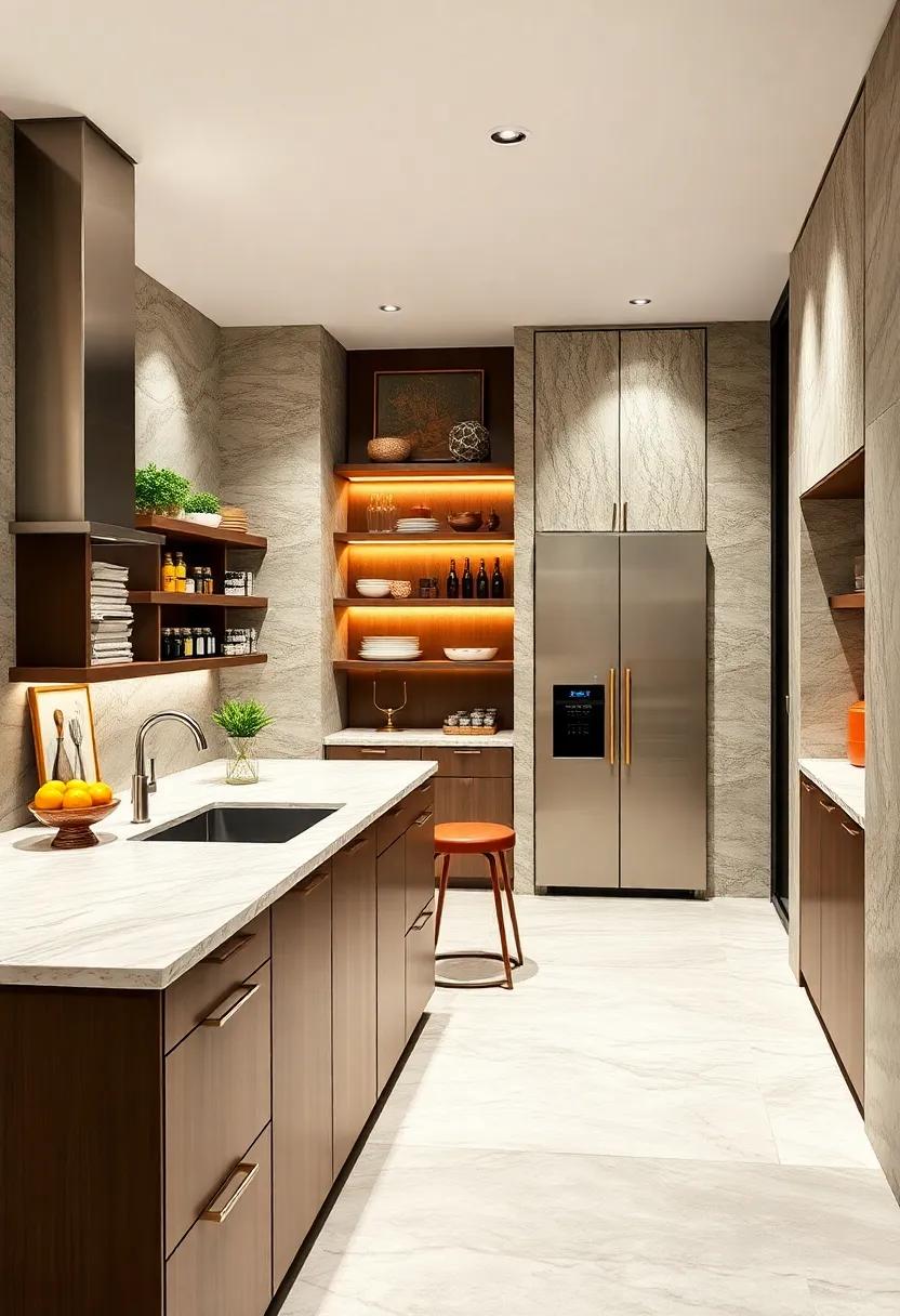 Walk-in pantry: Create a stylish walk-in pantry that⁣ combines practicality with an aesthetically pleasing ⁤layout and ⁢organization