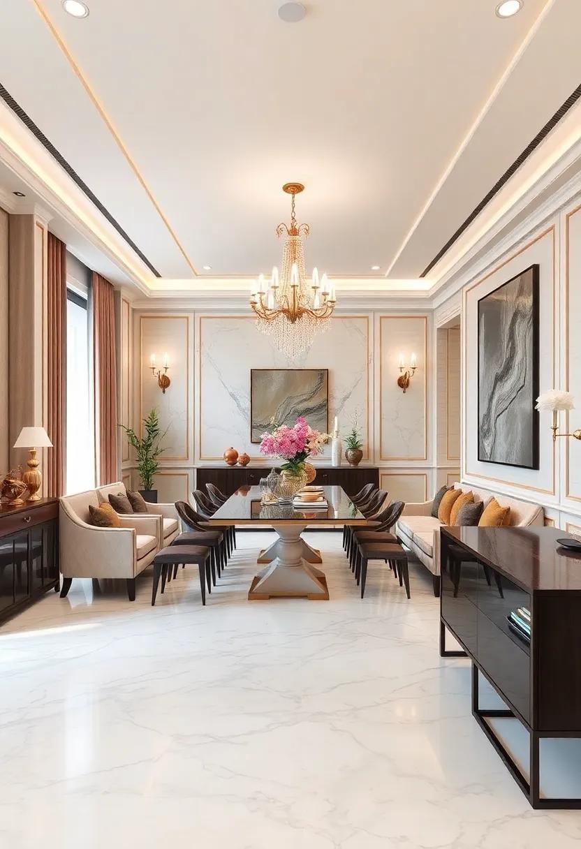 Embrace Elegance: Use a ​classic white marble with grey veining ⁢to create ‍a ⁤timeless ⁣look that complements traditional dining⁢ room aesthetics