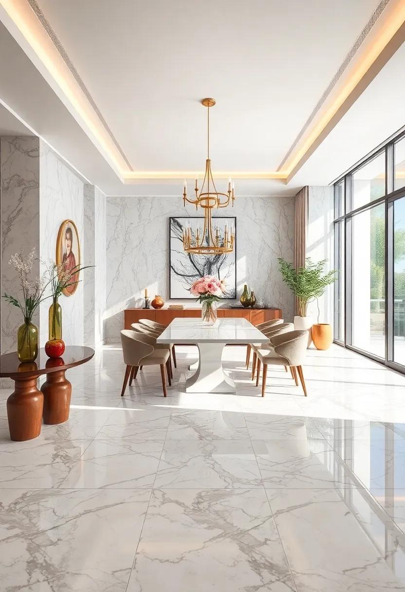Reflective Surfaces: Use polished marble to reflect ⁣light and ‌create an airy feeling,making the dining‌ room appear ⁢larger and⁣ more inviting