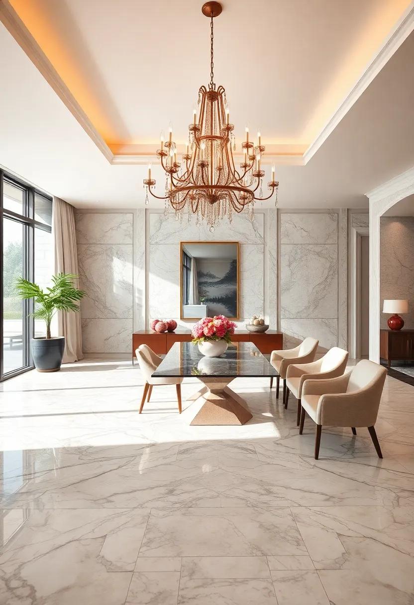 Mixed Media: Pair marble with other ​flooring materials, ‍such as hardwood or tile, to create ​a striking contrast while maintaining a cohesive style
