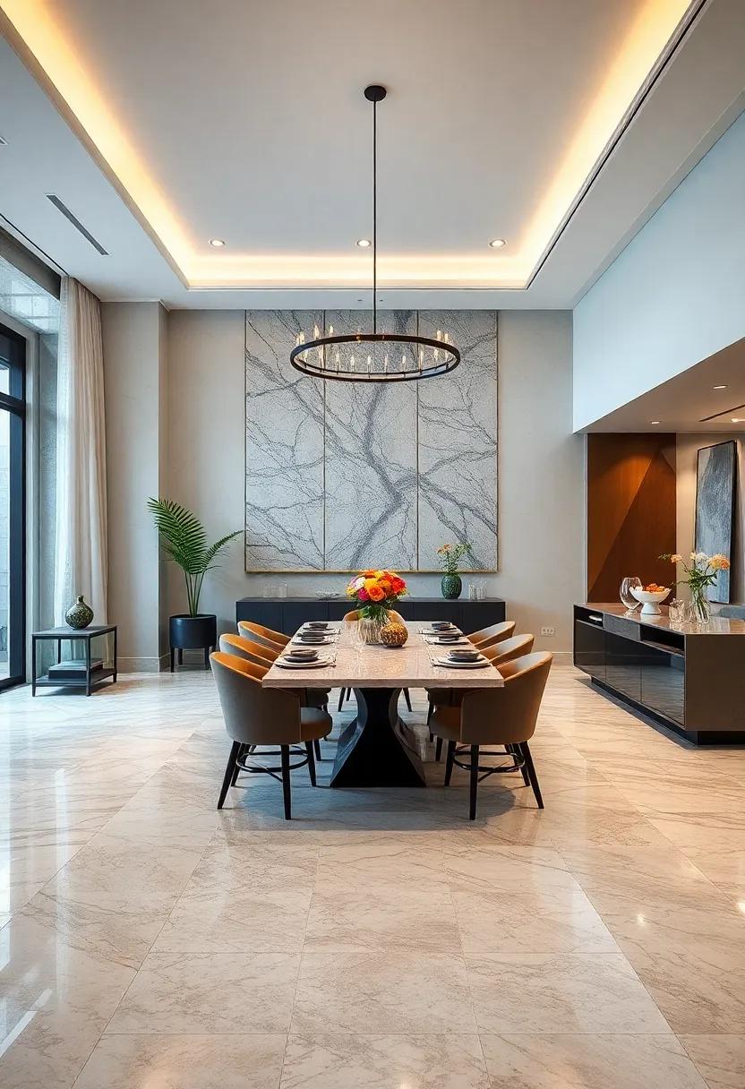 Dining Table Harmony: Select a dining table that either matches⁢ or beautifully contrasts the marble flooring for a cohesive and intentional design