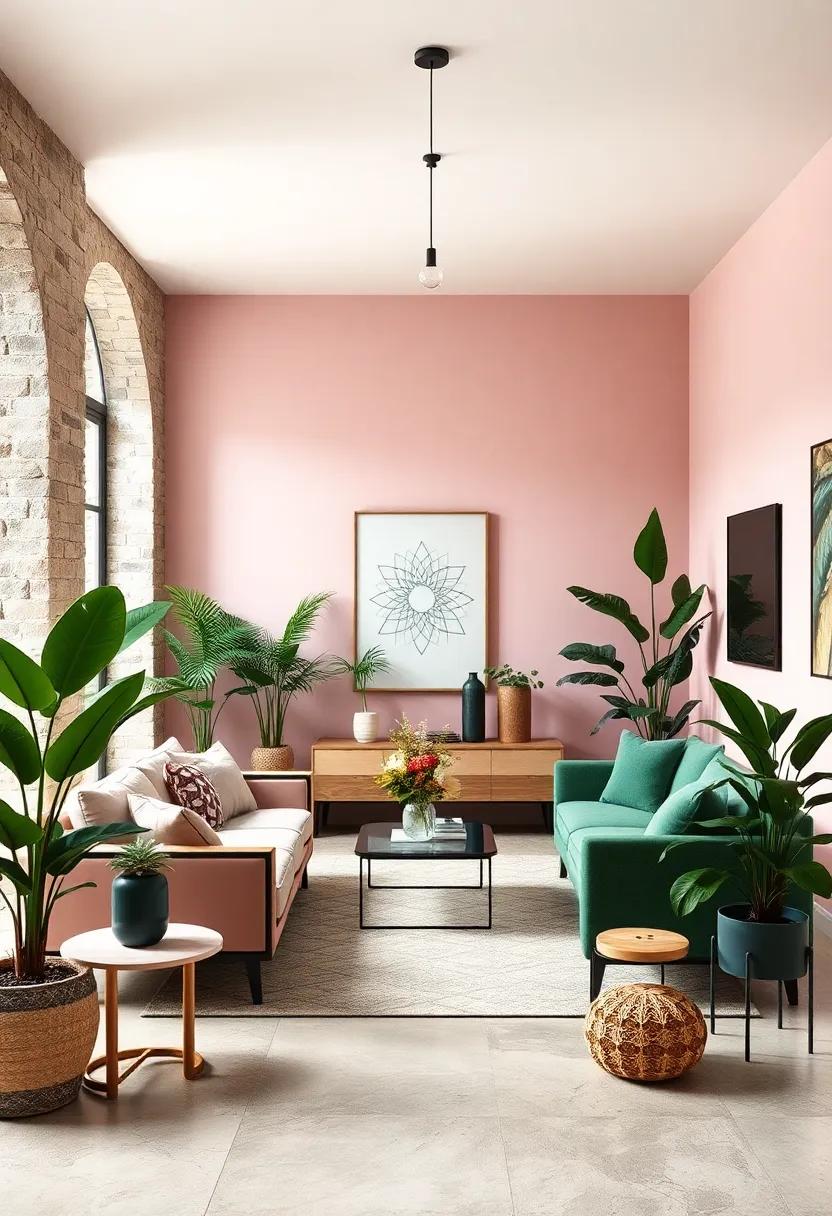 Blend with Natural Elements: Use plants ⁣with deep ‌green foliage to bring life into your space, harmonizing beautifully with blush pink decor