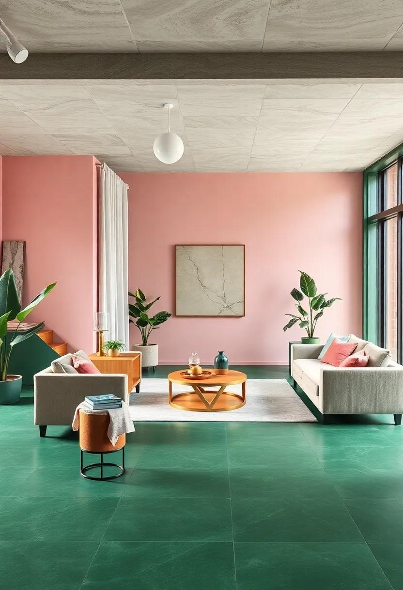 Utilize furniture ⁢with Dual Colors:⁣ Look for accent tables or ottomans that feature both blush pink and deep ⁣green elements for a ‍stylish mix