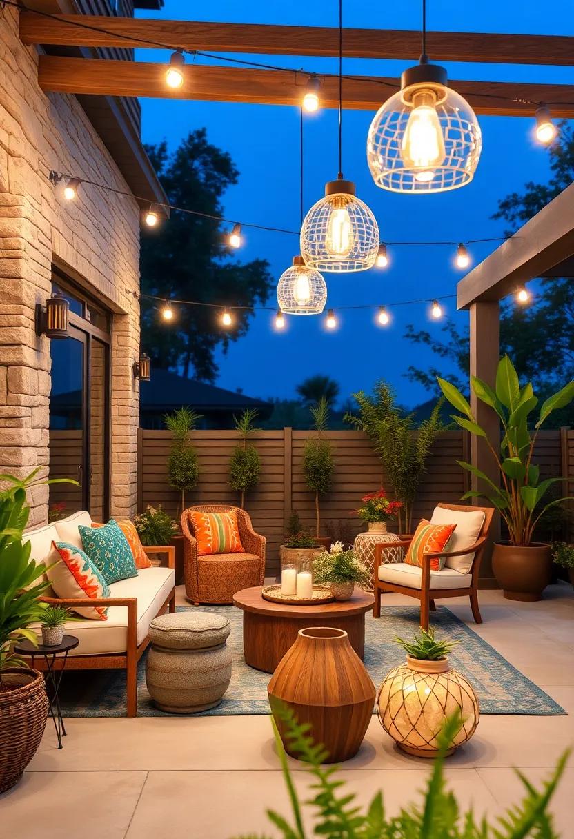 Add ‍Color Accents:​ Incorporate ‌colored pendant lights to ​add pops of color that enhance your outdoor decor