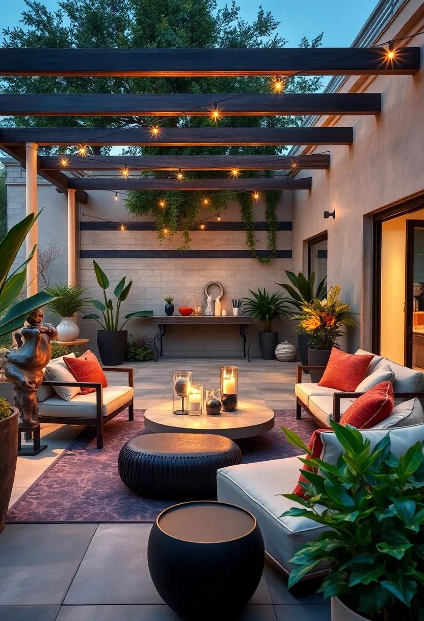 artful Ambience: Highlight your patio with avant-garde‌ furniture ⁤and artistic sculptures, turning your outdoor area into a​ gallery ⁤that sparks conversation