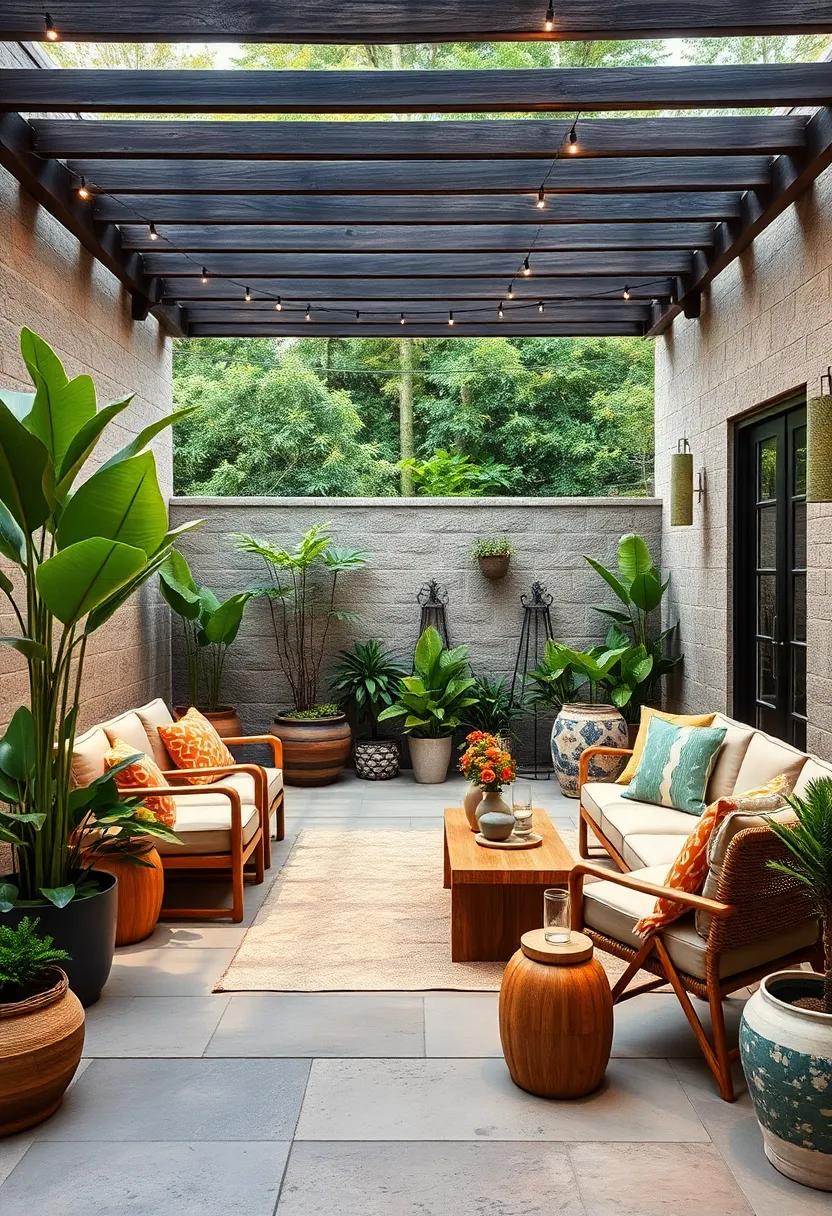 Ecological Retreat: Furnish with eco-friendly materials like bamboo, paired with a variety of sustainable⁣ planters‌ and recycled decor to honor the environment
