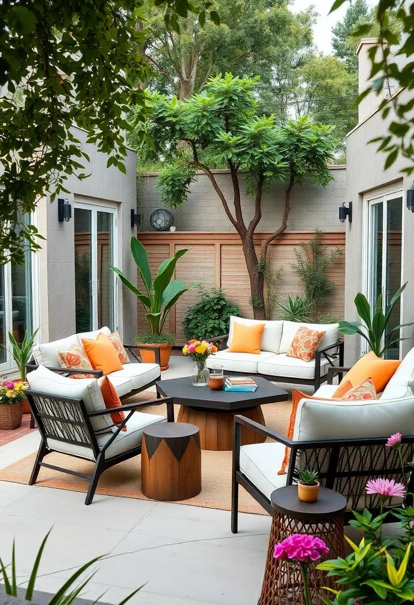 Modern Eclectic: Mix geometric ​furniture designs with eclectic accessories and‌ seasonal flowers to reflect a unique ‌personality in your outdoor space