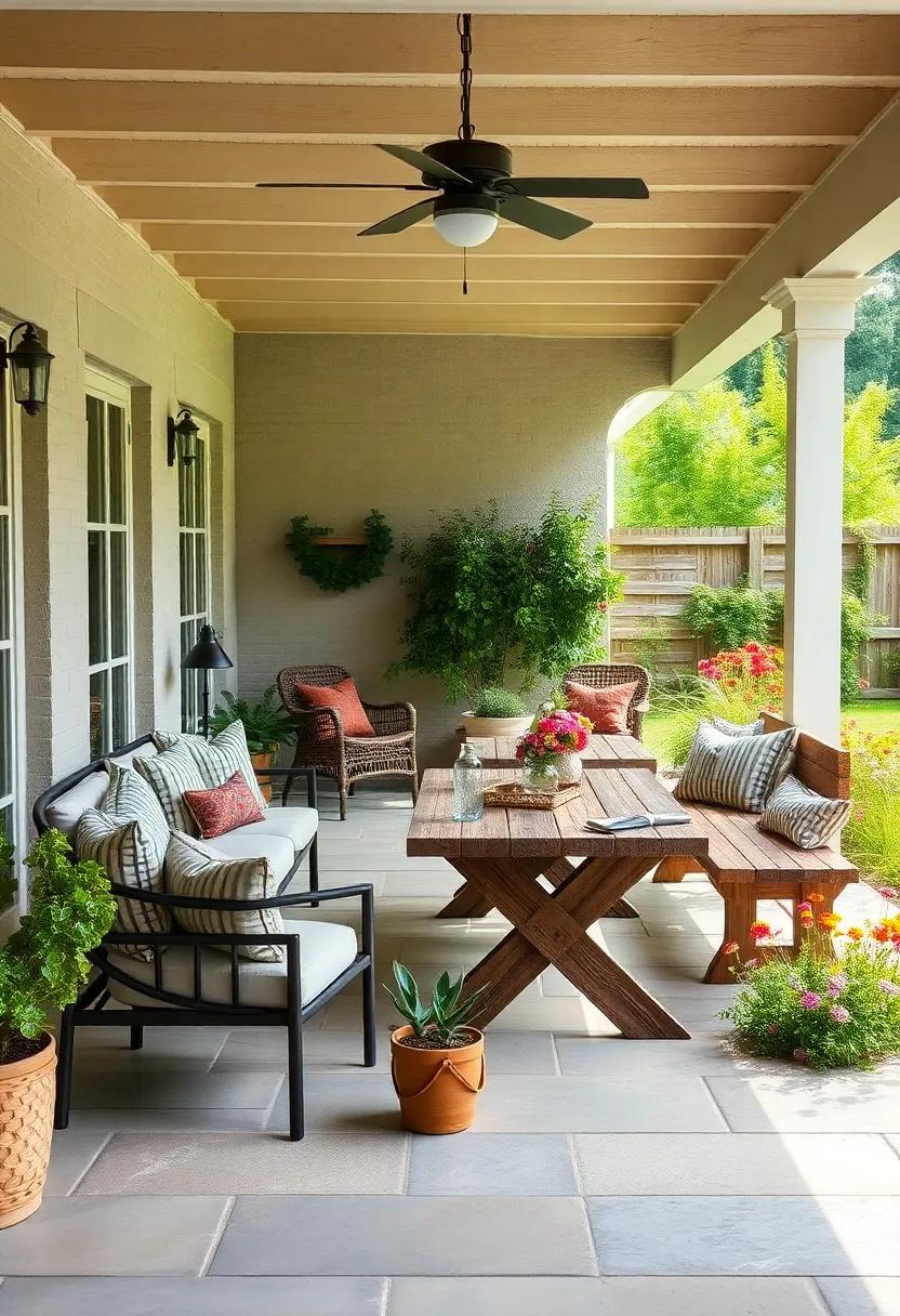 Rustic Farmhouse: ‌Incorporate weathered wood benches and a picnic table surrounded by wildflowers for a ​charming, countryside experience right ⁤at ​home
