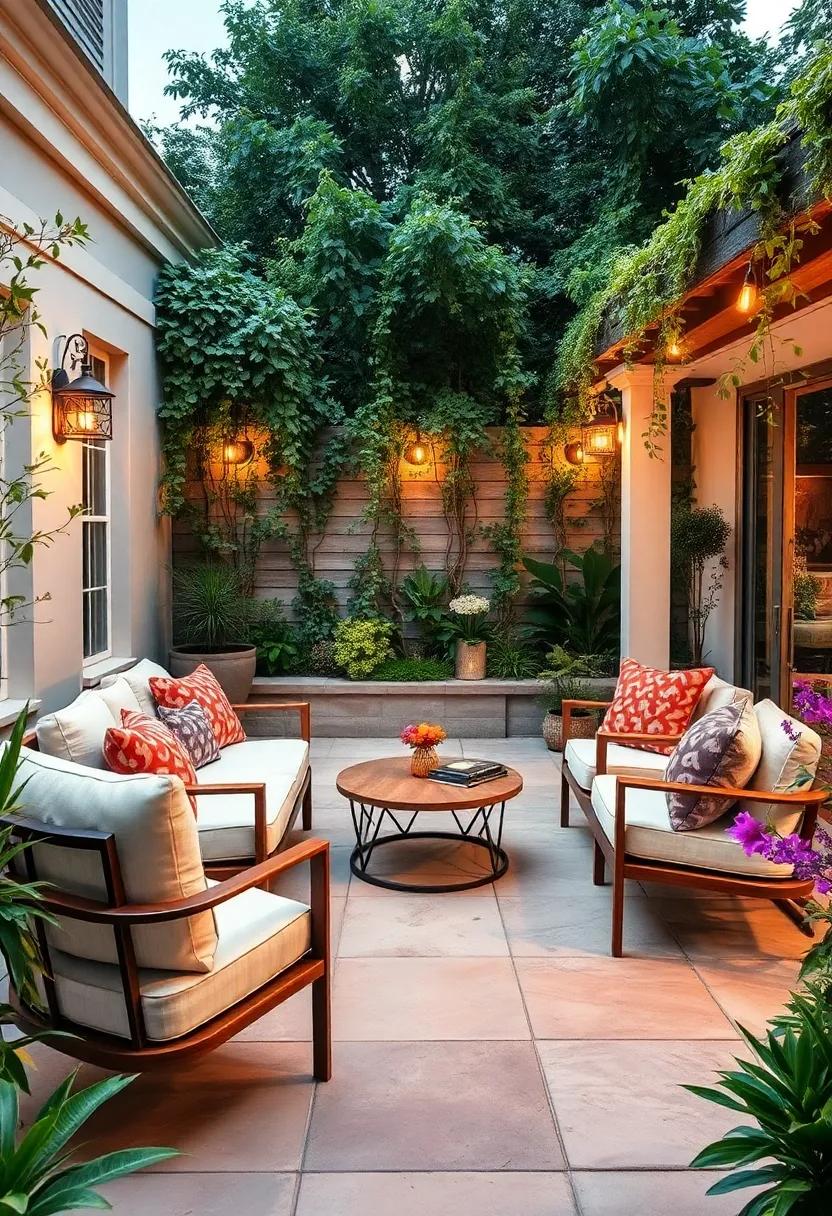 Secret Garden: Use trellises and ⁣lush foliage to create an intimate seating area nestled among flowering plants for an enchanting garden experience